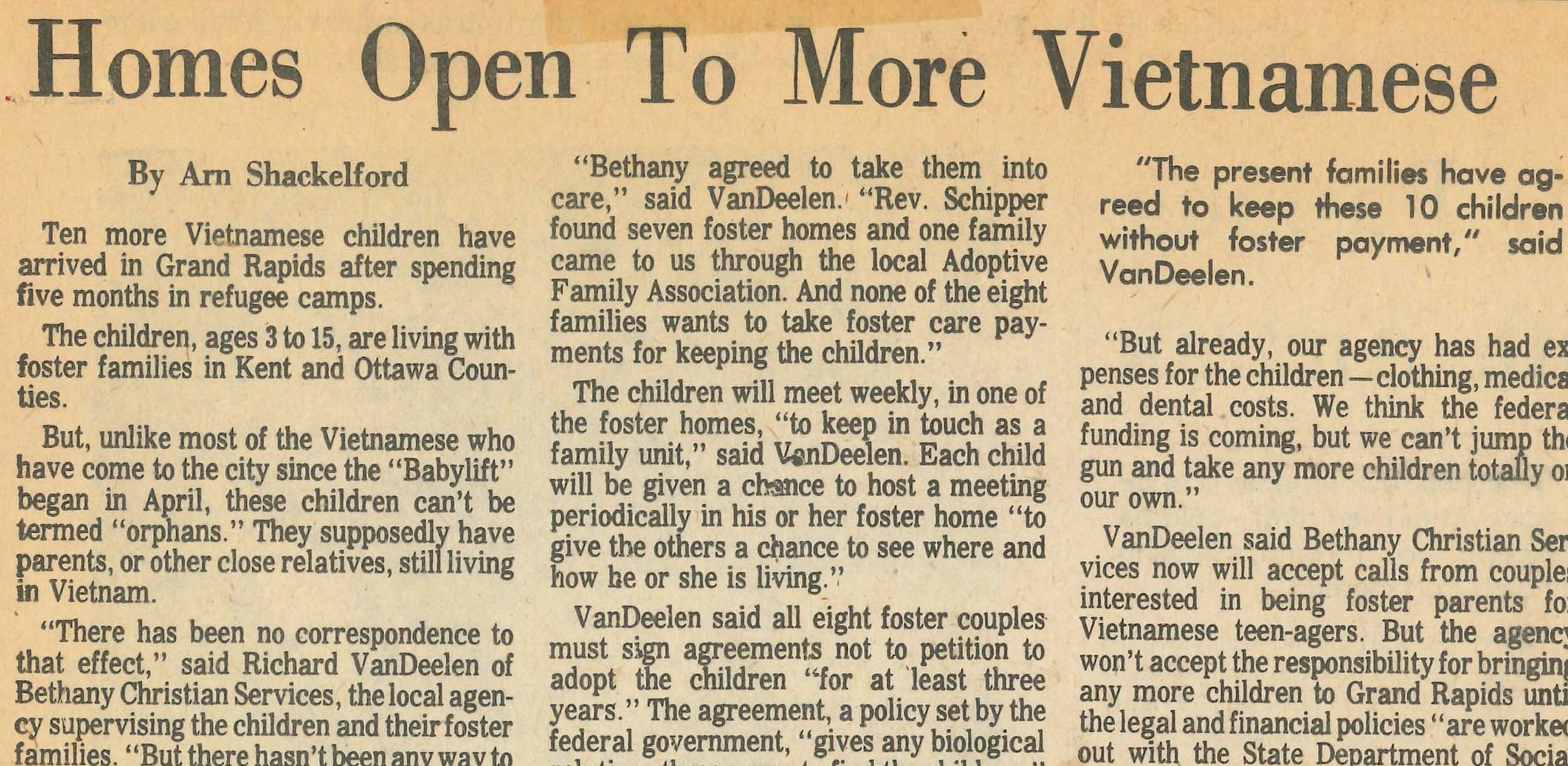 Began refugee foster care